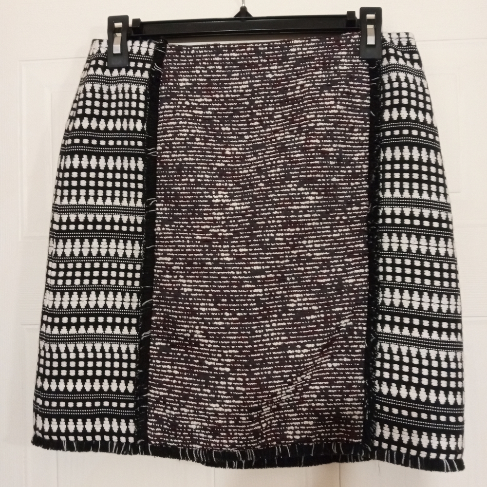 LOFT A-Line Mini Skirt Black and White for Cocktail